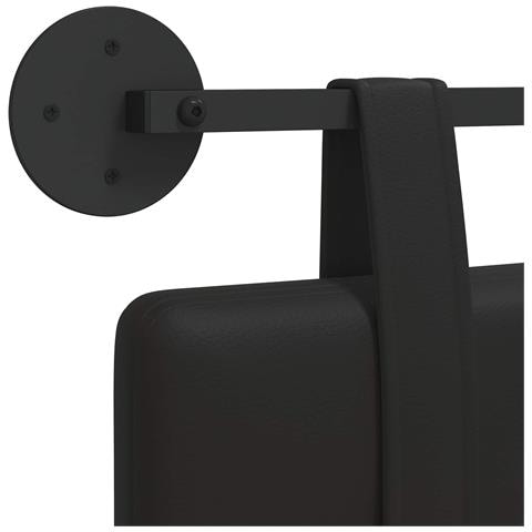 Testata appesa Montaggio a parete Nero 100 cm Pelle Sintetica - Foto 9