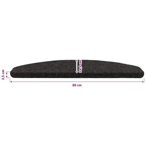 Tappetini per scale autoadesivi 15 pcs Nero 80 x 28 x 3,5 cm - Foto 9