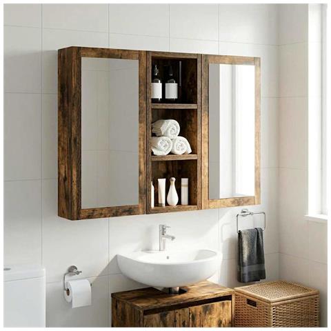 Armadio da bagno a muro Quercia Affumicata 20 x 10 x 50 cm - Foto 2