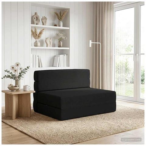 Divano Letto Pieghevole Nero 70 x 72 x 60 cm Tessuto - Foto 2