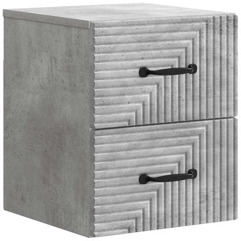 Mobiletto da notte a muro Grigio Cemento 34,5 x 33 x 40 cm - Foto 1