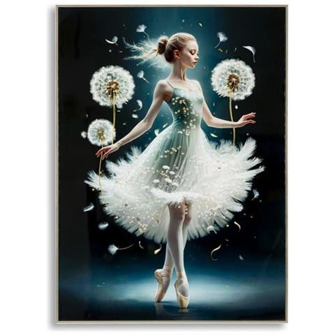 Dipinto Su Tela Dancing A Ballerina Con Tarassachi, 72x102 Cm - Foto 1