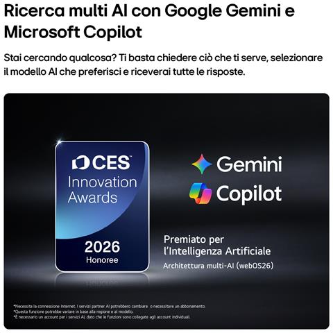 LG OLED evo AI 55'' Serie C6 OLED55C65LA, 4K, Brightness Booster, Processore a11 Gen3, VRR 165Hz,G-Sync, SMART TV 2026, 139,7 cm (55"), 3840 x 2160 Pixel, OLED evo, Smart TV, Wi-Fi, Nero - Foto 2