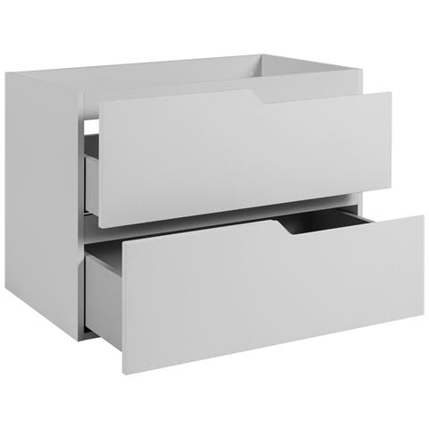 Mobile sottolavabo Kaschmir 100 cm, Piano in finitura marmo bianco, 2 cassetti, Sospeso, Ripiano integrato color beige, MODERNO - Foto 2