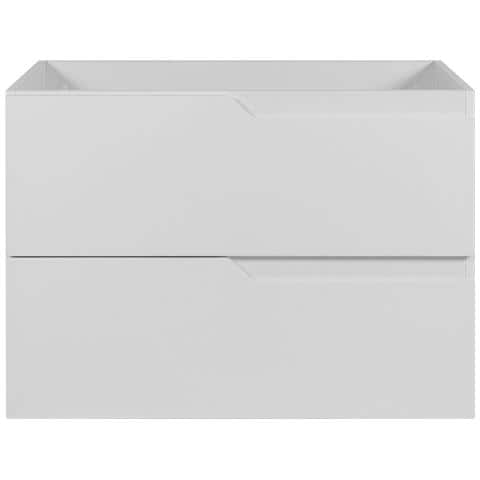 Mobile sottolavabo Kaschmir 100 cm, Piano in finitura marmo bianco, 2 cassetti, Sospeso, Ripiano integrato color beige, MODERNO - Foto 5
