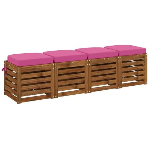 Cuscini per sedile a 4 pezzi SOEST 4 pcs 100% Poliestere Rosa - Foto 2