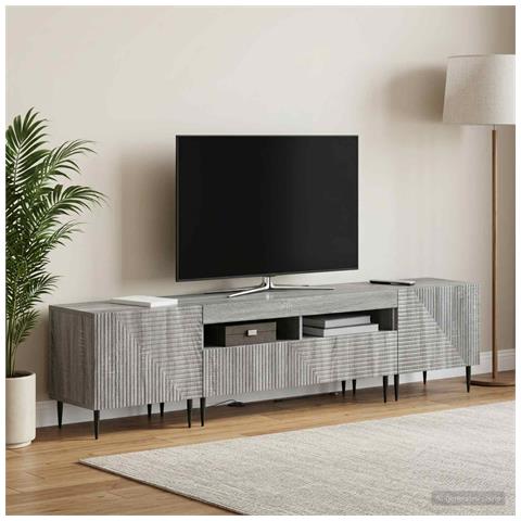 Mobile TV LED a 3 pezzi Sonoma grigio Legno ingegnerizzato - Foto 9