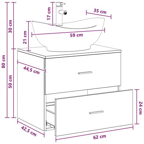 Set di mobili per il bagno Rovere Artigianale - Foto 2