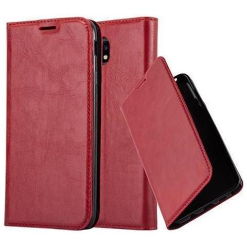 Custodia Compatibile Con Samsung Galaxy J7 2017 In Rosso Mela - Coperchio Protettiva Con Chiusura Magnetica, Funzione Stand E Tasca Per Le Carte - Foto 1