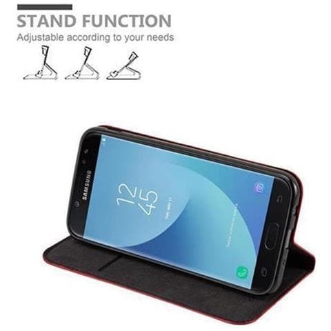 Custodia Compatibile Con Samsung Galaxy J7 2017 In Rosso Mela - Coperchio Protettiva Con Chiusura Magnetica, Funzione Stand E Tasca Per Le Carte - Foto 5