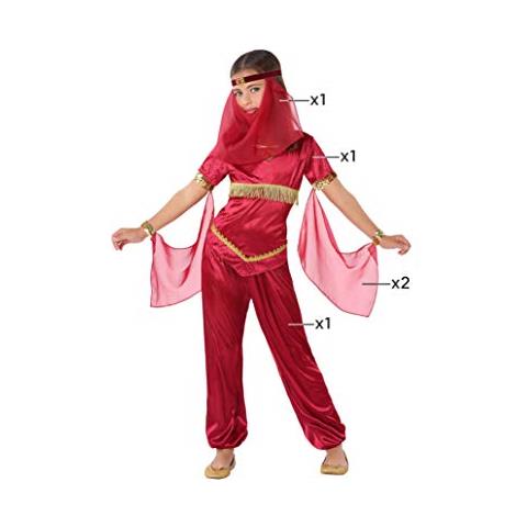 -61483 - Costume Da Principessa Araba 5-6, Da Bambina, 61483, Colore Rosso, Dà 5-6 Anni - Foto 3
