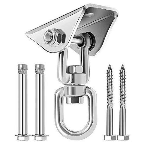 Heavy Duty Swing Ganci Ganci In Acciaio Inox 360 Girevole Hammock Ganci Con Viti 1000lb Capacit Di Calcestruzzo Insiemi Di Legno Playground Veranda Interni Esterni Sedile Trapeze Yoga Gym - Foto 1