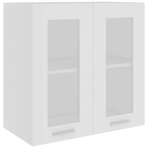 Mobile Pensile con Vetro “Lyon” Bianco 60x31x60 cm - Foto 1