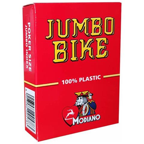 Jumbo Bike - Jeu De 55 Cartes 100% Plastique - Format Poker - 2 Index Jumbo - Foto 1