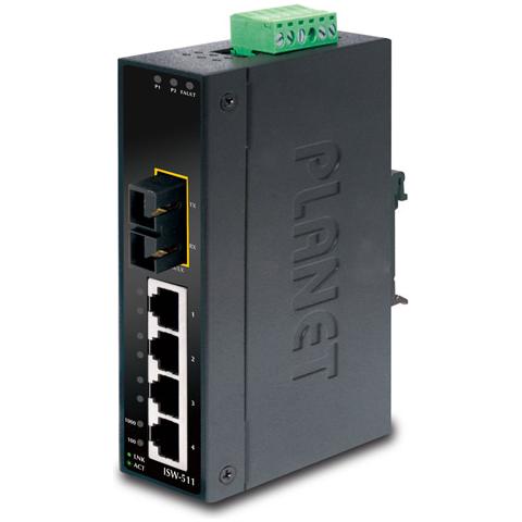 ISW-511, IEEE 802.3, IEEE 802.3u, IEEE 802.3x, No gestito, L2, Fast Ethernet (10/100) , Nero, -10 - 60 °C - Foto 1