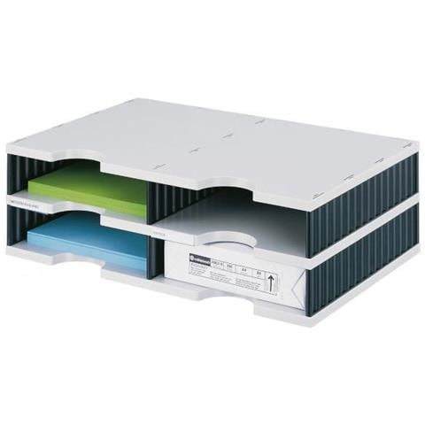 doc duo scatola per la conservazione di documenti Polistirolo Nero, Grigio - Foto 1