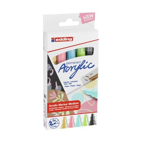 5300 Acrylic Marker Fine Marcatore Permanente Nero, Blu, Verde, Rosa, Giallo 5 Pezzo (i)  - Foto 1