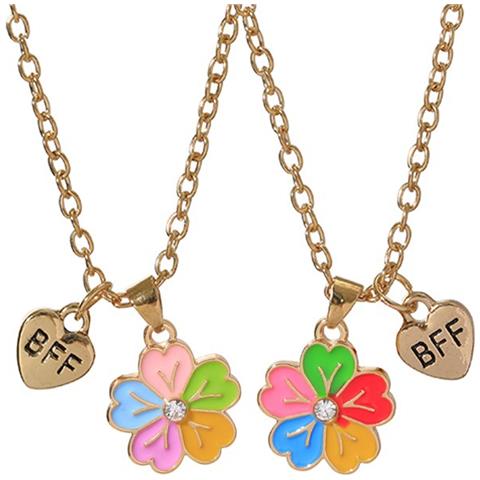 Collana Con Pendente A Petalo Di Fiore Multicolore - Foto 1