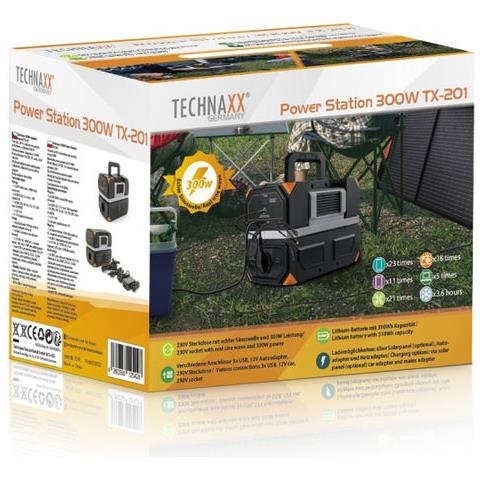 Tx-201 Power Station 300w Presa 230v Con Onda Sinusoidale Reale E Potenza 300w 2xusb-a 15w 1xusb-c 60w 1xpresa Accendisigari 1xpresa Dc 1xluce Led Grigio - Foto 8