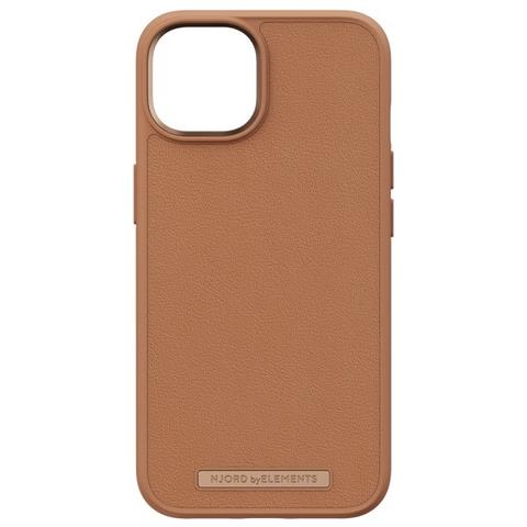 Cover Per Iphone 14 In Vera Pelle, Marrone Chiaro - Foto 1