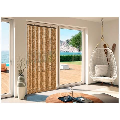 Tenda Antimosca Antirumore Caduta Pannello Porta Finestra Casa In Ciniglia 120x230 Bronzo - Foto 2