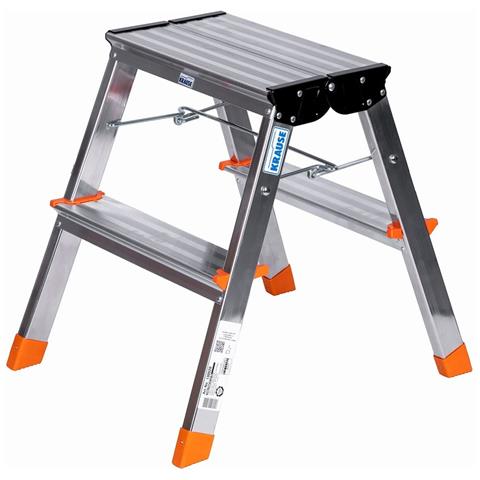 Scala Pieghevole A 2 Scalini Krause 130020 Argentato Alluminio - Foto 1