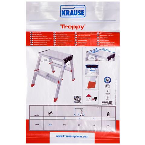 Scala Pieghevole A 2 Scalini Krause 130020 Argentato Alluminio - Foto 5