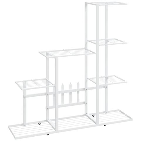 Portapiante 94,5x25x88 Cm Bianco In Metallo - Foto 2
