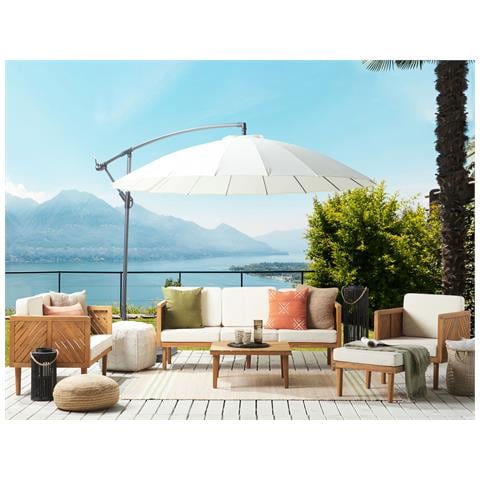 Salotto Da Giardino 6 Posti Legno Acacia Chiaro E Beige Chiaro Baratti - Foto 1