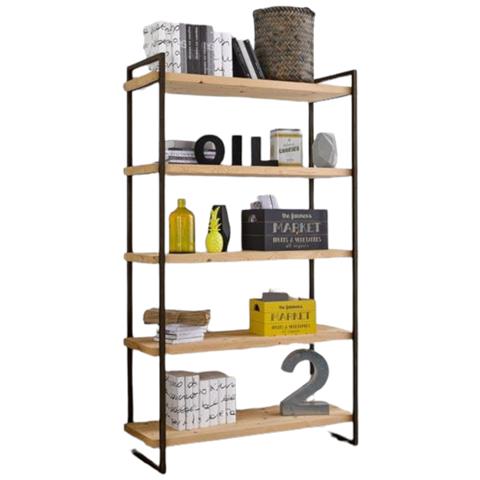 Libreria Industrial Cortina In Legno Massello Di Abete 120x45x205 - Foto 1