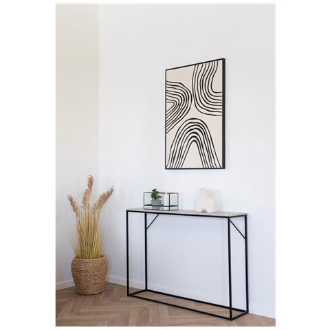 Tavolo Consolle Vita - Marrone - Metallo - 26x110x80 Cm - Foto 2