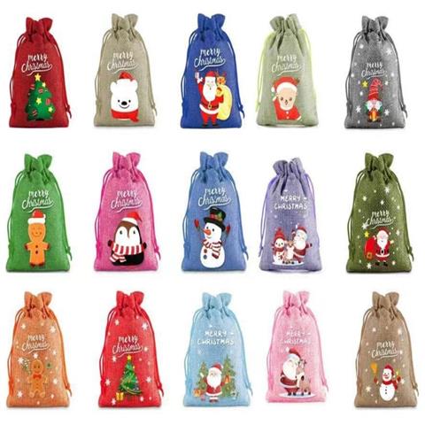 Sacchetti Regalo Di Iuta Di Natale   15 Pezzi - Foto 1