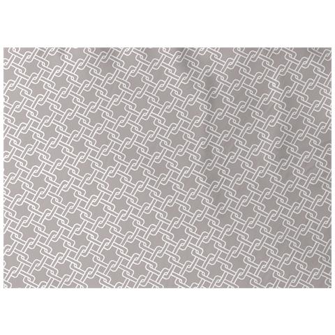 Completo Lenzuola Letto In 100% Cotone Made Italy Disegno Catena Piazza E Mezza Beige - Foto 2