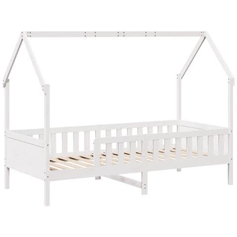 Giroletto Casetta Bambini Bianco 80x200 Cm Legno Massello Pino - Foto 3