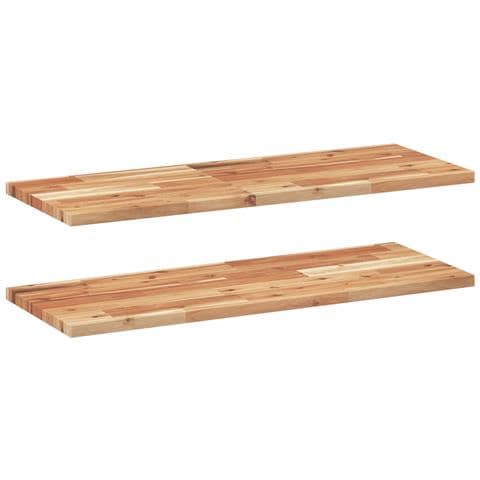Mensole Da Parete 2 Pz 80x30x2 Cm Legno Acacia Rifinito A Olio - Foto 2
