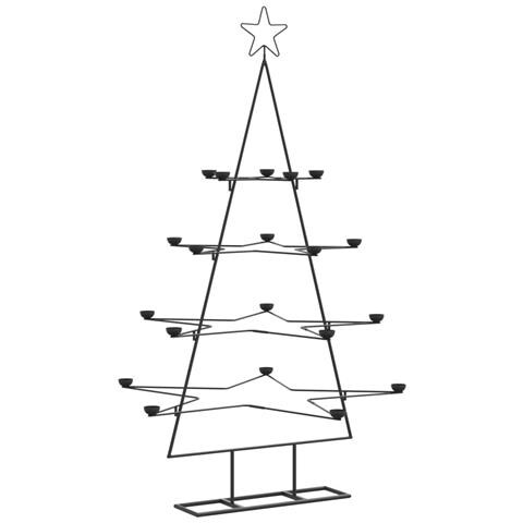 Albero Di Natale Decorativo In Metallo Nero 140 Cm - Foto 2