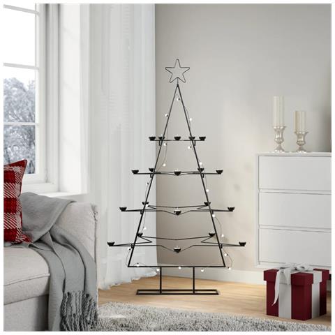 Albero Di Natale Decorativo In Metallo Nero 140 Cm - Foto 3