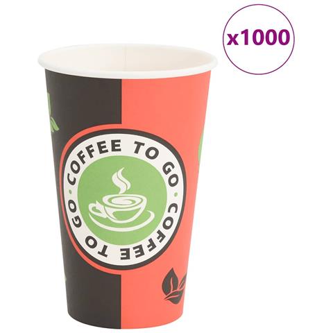 Bicchieri Da Caffè In Carta 1000 Pz 16oz 400ml Rosso E Nero - Foto 1