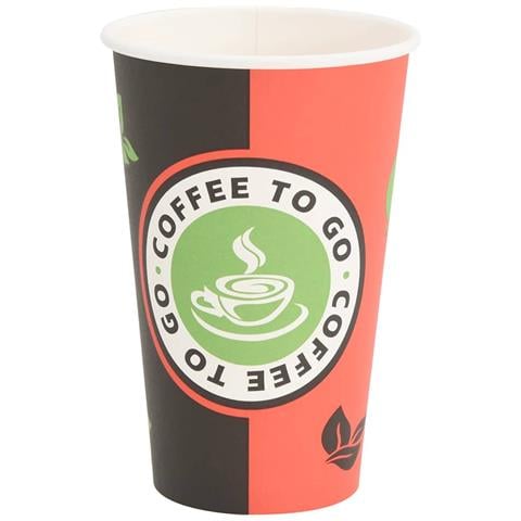 Bicchieri Da Caffè In Carta 1000 Pz 16oz 400ml Rosso E Nero - Foto 2