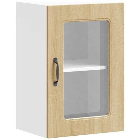 Pensile Da Cucina Con Porta In Vetro Kalmar Rovere Sonoma - Foto 2