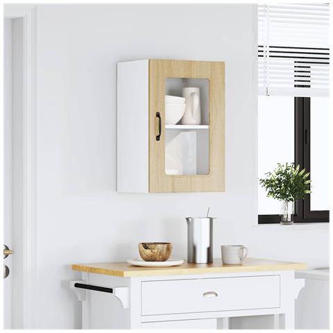 Pensile Da Cucina Con Porta In Vetro Kalmar Rovere Sonoma - Foto 3