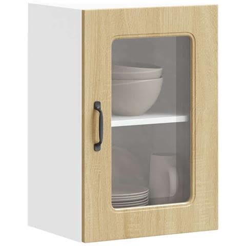 Pensile Da Cucina Con Porta In Vetro Kalmar Rovere Sonoma - Foto 1