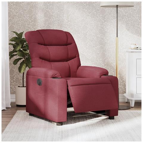 Poltrona Elettrica Reclinabile Rosso Vino In Tessuto - Foto 1