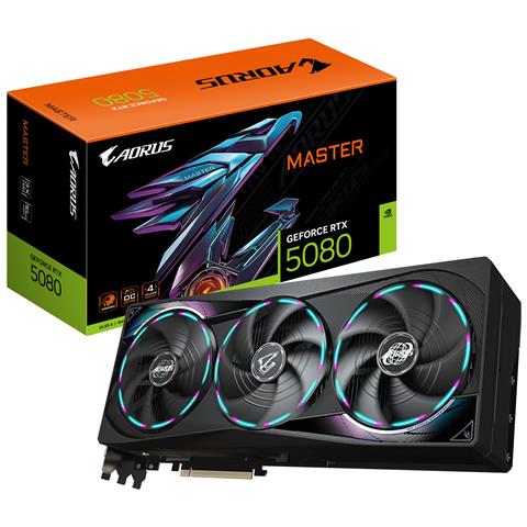Aorus Geforce Rtx 5080 Master 16g Scheda Grafica - 16gb Gddr7, 256 Bit, Pci-e 5.0, 2805mhz Core Clock, 3 X - Foto 2