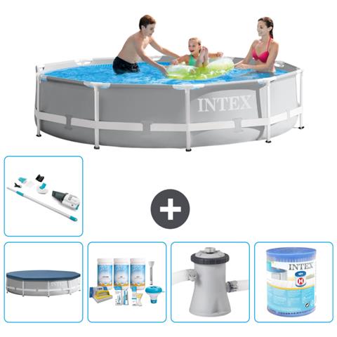 Piscina Fuori Terra - In Giro - 305x76 Cm - Grigio - Include Accessori Coordinati A1837 - Foto 1