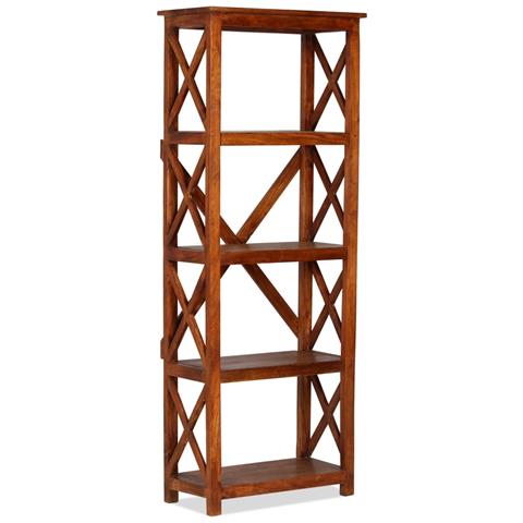 Lusso Casadino -  Libreria In Legno Acacia Con Finitura Ambra 60x30x160 Cm - Foto 2