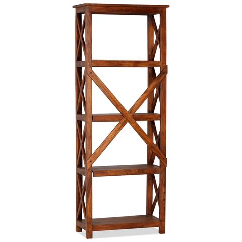 Lusso Casadino -  Libreria In Legno Acacia Con Finitura Ambra 60x30x160 Cm - Foto 1