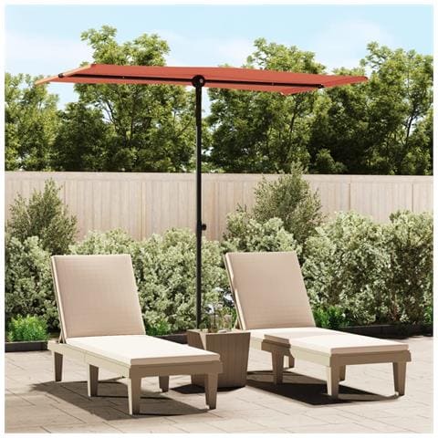 Ombrellone Da Giardino Palo In Alluminio 180x110cm Terracotta - Foto 8
