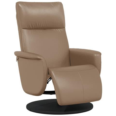 Poltrona Reclinabile con Poggiapiedi Cappuccino in Similpelle - Foto 1