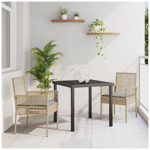 Sedie da Giardino 2 pz con Cuscini Beige in Polyrattan - Foto 2